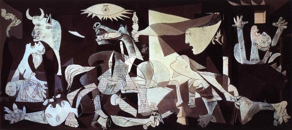 Γκουέρνικα (1937) - Λάδι σε Καμβά, 3,54 × 7,82 Εθνικό Μουσείο Τέχνης Βασίλισσα Σοφία, Μαδρίτη