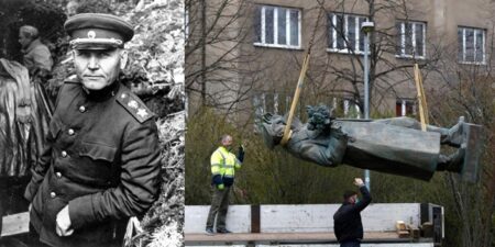 Πράγα: Αποκαθήλωσαν το άγαλμα του Σοβιετικού στρατηγού και απελευθερωτή της πόλης Ιβάν Κόνιεφ IVAN KONEV