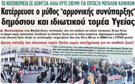 Οχι στην ασυλία στους ομίλους της Υγείας Επιτάξεις χωρίς αποζημίωση τώρα